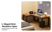 Space-Saving L-Shaped Desk with Shelves Large Workspace L-Shaped Workstation with Storage Spacious Tabletop Corner Table Sturdy Construction for Students, Professionals, Gamers, Bedroom, Study Room