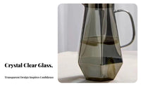 Light Luxury Design Glass Pitcher and Cup Set Large Capacity Faceted Design Glassware Set Heat & Cold Resistant for Families, Home Use
