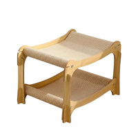 Spacious Two-Tier Cat Scratcher Bed Multi-Functional Design Double Layer Cardboard Cat Sofa Wear-Resistant Corrugated Scratcher Bed for Multiple Cats, Kittens