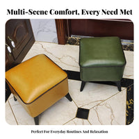 Comfortable Seating Upholstered Cube Stool Modern Design Upholstered Cube Soft Textile Footstool Strong Load Bearing for Homeowners, Shop Owners, Living Room, Entryway, Bedroom, Shoe Shop