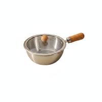 Multi-Cooktop Compatible Korean Pasta Pot with Handle Long-Lasting Kitchenware for Camping