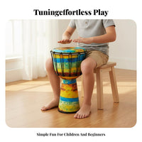 Tuningtuning-Not-Required 10-Inch Floral Djembe Portable African Drum Ready to Play Percussion Instrument Lightweight for Beginners, Music Students, Home Practice, Outdoor Gatherings, Stage Performance, Live Performances