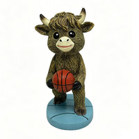 Bovine Figurine Cartoon Bovine Figurine with Resin Base Toy for Shelf, Desk