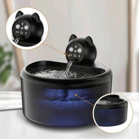 Cordless Cat Fountain with Stainless Steel Tray Wireless Cat Water Fountain Sensor-Activated Easy to Clean for Cats