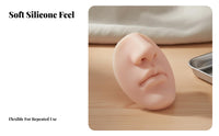 Soft & Flexible Silicone Nose Mouth Model Reusable Lip Tattoo Practice Skin Easy to Clean for Beginners, Students, Display