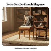 Nordic Design Upholstered Wooden Chair Retro Aesthetic Upholstered rearrest Chair designer-inspired aesthetic Household Furniture Soft Upholstery for Homeowners, Interior Designers, Restaurant Owners, Dining Room, Kitchen, Cafe, Home Office