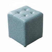 Multi-Functional Upholstered Four-Legged Stool adaptable Use Upholstered Block Seat space-saving Size Footstool Wear-Resistant for Children, Homeowners, Living Room, Entryway, KTV Lounge, Home Office