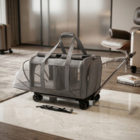 Soft-Sided Rolling Pet Carrier Ventilated Wheeled Pet Carrier Breathable Sturdy for Small Pets