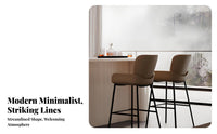 Light Luxury Curved spine Bar Stool Modern Design Counter Chair Minimalist aesthetic Seating Furniture With Footrest for Cafe Owners, Homeowners, pairs, Kitchen Island, Restaurant, Dining Room