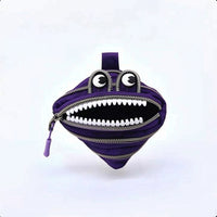 Cute Monster Face Pouch Compact Mini Pouch with Clip Portable Change Purse Handsunrestricted for Backpack