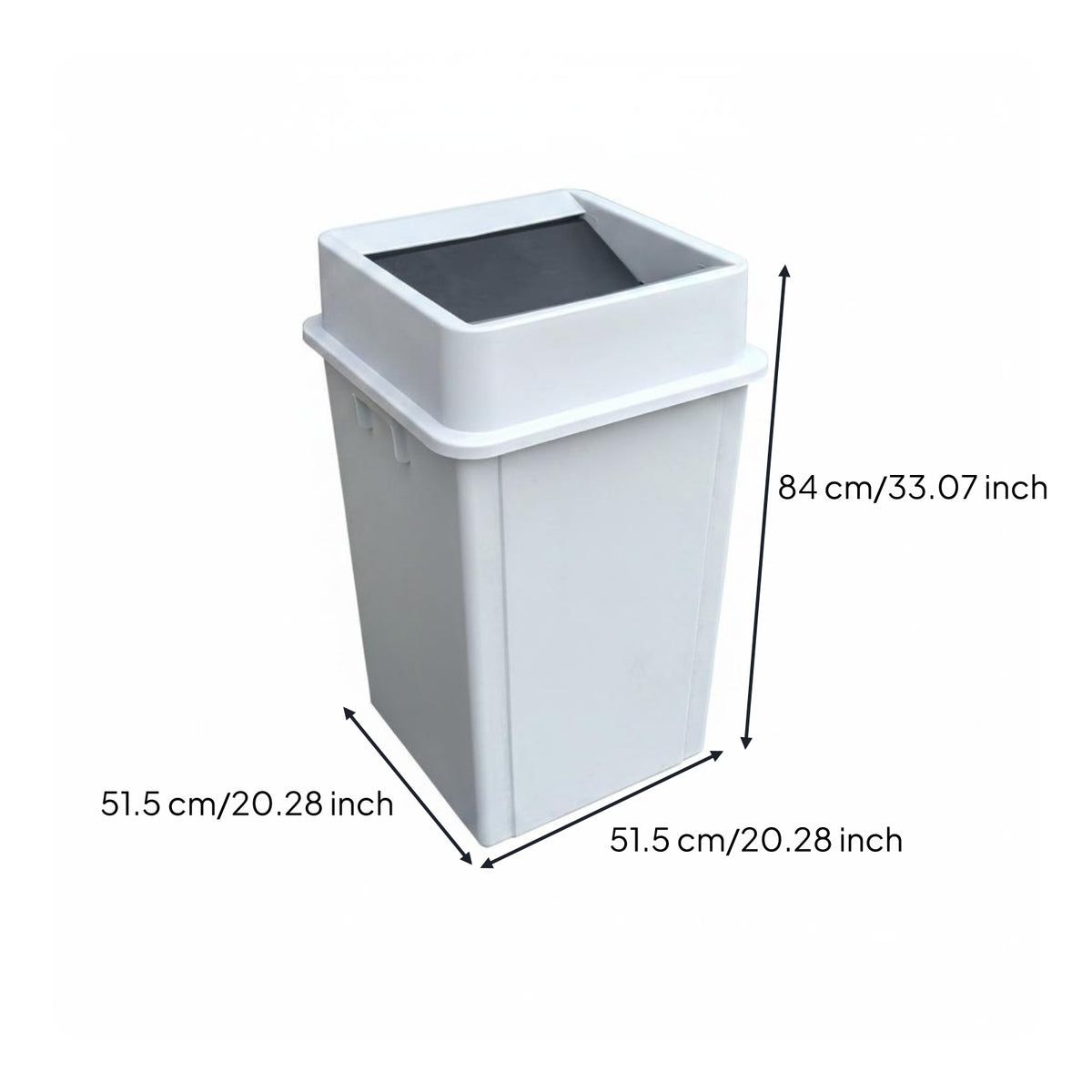Large Capacity Swing Lid Trash Bin Standard Liners Household Storage Space-Saving for Restaurant