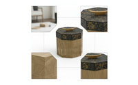 Octagonal Storage Box Decorative Wooden Box with Lid Artisanal for Living Room