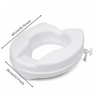 Contoured Toilet Seat Riser Easy to Clean Toilet Seat Riser with Clamp User-Friendly for Seniors, Handicapped, Home Care, Washroom