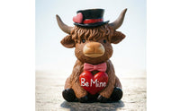 Highland Cow Figurine Holiday Themed Highland Cow Statue Farmhouse Design