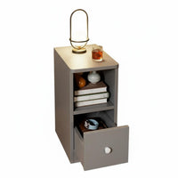 Narrow Bedside Table Easy Assembly Bedside Table Sturdy Structure Sofa Side Cabinet for Apartment Dwellers, Bedroom
