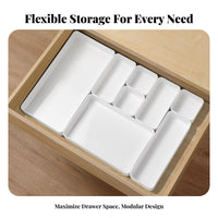 Space Saving Plastic Drawer Divider Tray Multi-Use Desk Drawer Divider Easy to Clean for Office Workers, Students, Cabinet, Dresser, Kitchen