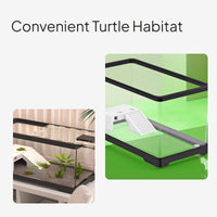 Turtle Tank with Basking Platform, Clear Desktop Terrarium