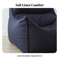 Comfortable Design Single-Person High-Back Lounger Easy to Move Ruched Floor Lounger Lightweight Bean Bag Chair Full Body Support for Apartment Dwellers, Adults, Students, Living Room, Bedroom, Balcony, Small Areas