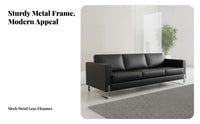 3 Pieces Minimalist Design 3-Seater Sofa and Coffee Table Set Business and design Sofa and Coffee Table assembly Modern design Reception Area Seating sturdy Construction for Clients, Office Managers, Waiting Room, Lobby, Meeting Space, Company Breakroom