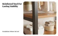 Freestanding Clothes Rack System Stable Structure Metal Clothes Rack with Shelves Space Saving Metal Frame Closet Organizer for Cloakroom