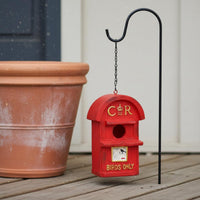 Resin Craft Mailbox Birdhouse Outdoor Decoration Red Birdhouse Ornament Decorative for Yard