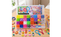 Beginner-Friendly Rubber Band Bracelet Kit Elastic Bracelet Making Kit with Loom Allall-Inclusive Toy Vibrant for Children, Beginners, Crafters, Home, Classroom
