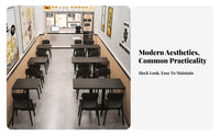 Commercial Grade Restaurant Table and Chair Set Thickened Tabletop Restaurant Dining Set Stable Structure Quick-Service Dining Furniture Easy to Clean for Cafe Owners, Homeowners, Snack Bar, Cafe, Banquet Hall, Kitchen