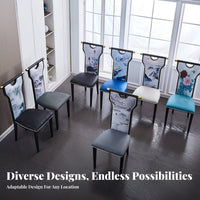 Modern Chinese Design Upholstered High-Back Chair Comfortable Cushion Upholstered High-Back Chair with Handle Sturdy Frame Dining Room Seat Ergonomic Design for Restaurant Owners, Hotel Managers, Interior Designers, Banquet Hall, Kitchen, Office, Bedroom