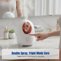 Nano Spray Facial Humidifier, Hot & Cold Dual Spray, Deep Hydration, Home Skincare Device