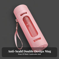 Glass Tea Infuser Bottle Large Capacity Shell Glass Bottle Gift Ready Portable Tea Mug for Commuters, Adults, Daily Commute, Home, Car