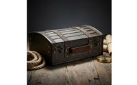Pirate Storage Chest Handmade Craftsmanship Vintage Pirate Chest Decorative Wood Trunk Faux Leather Straps Retro Decorative Case