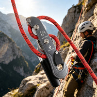 Climbing Descender Fall Protection Descender with Self-Locking Mechanism High-Strength Rappel Equipment for Climbers