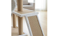 Allall-Inclusive Feline Tree with Scratching Post Rattan Mat Multi-Level Feline Tree Scratch-Resistant Pet Furniture Sturdy Construction for Cats, Kittens, Indoor
