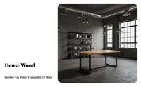 Sturdy Construction Industrial Aesthetic Dining Set Solid Structure Industrial Aesthetic Table and Seating Retro Design Commercial Furniture Natural Texture for Restaurant Owners, Homeowners, Quick-Service Shop, Cafeteria, Cafe, Eatery