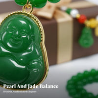 Faux Pearl and Jade Set Gift Box Included Faux Pearl Jewelry Set Classic for Parents, Grandmothers, Family Appreciation Day, Formal Events