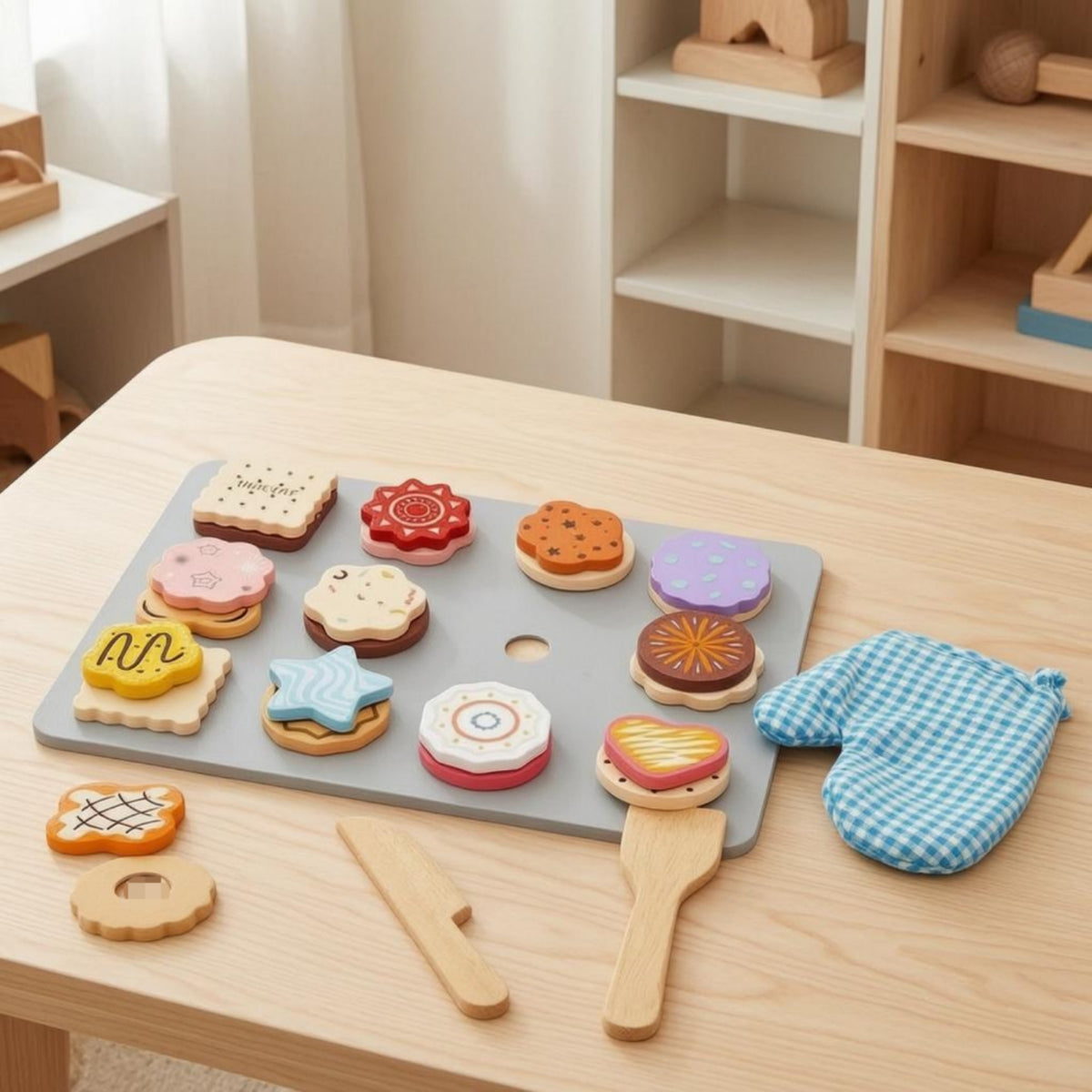 Kids Tea Party Set Role Play Wooden Tea Set Comprehensive for 36 Months and Up