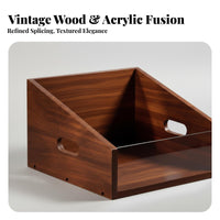 Vinyl Album Storage Box Large Capacity Wooden LP Album Box Vintage Design