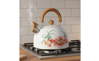 3L Steaming Kettle Fast Heating Floral Print Water Kettle Works On All Stovetops Whistling Teapot