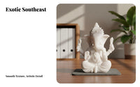 Stone-Textured Finish Deity Sculpture Thai Design Hindu Elephant God Figurine Small Hindu Deity Decoration Good Luck Symbol