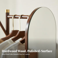 Multi-Functional Rotating Mirrored Garment Rack Full-Length Mirror independentstanding Hall Tree Space-Saving Coat Stand independent Standing for Homeowners, Families, Students, Bedroom, Hallway, clothing preparation area, Office