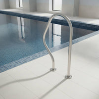 Stainless Steel Pool Handrail Floor-Mount Swimming Pool Handrail Rustproof Hardware Heavy-Duty for Swimmers