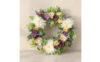 European Design Artificial Flower Garland Wreath Lifelike Flowers Flower Wreath Romantic Look Floral Hoop Garland Ready to Hang for Wedding