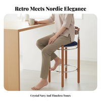 Retro Design Molded Shell Pedestal Stool Sturdy Construction Bar Chair Integrated Footrest Seating Furniture Contoured Seat for Homeowners, Cafe Owners, Adults, Restaurant, Pub, Kitchen, Dining Room