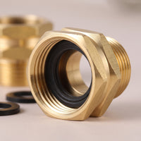 2 Pieces Leak-Leakproof Brass Garden Hose Adapter Hex-Shaped Garden Hose Adapter Threaded Female Connector Heavy Duty for Gardeners, Homeowners, Lawn Watering, Patio