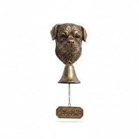 Rectangular Plaque Decorative Welcome Sign Antique Bronze Dog Doorbell