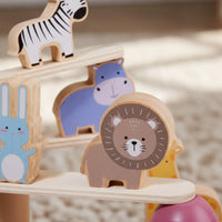 Cute Cartoon Design Wooden Stacking Food Game Polished Rounded Edges Food Balance Toy for Toddlers