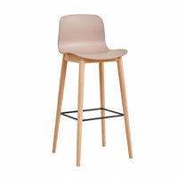Nordic Design Molded Seat High Stool Modern Simple Design Bar Chair Built-in Footrest Seating Furniture Ergonomic Backrest for Homeowners, Business Owners, Entertainers, Kitchen Island, Restaurant, Reception Area, Pantry