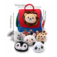 Portable Soft Toy House with Animals Sensory Soft Playhouse Lightweight Stuffed Barn Toy for Nursery