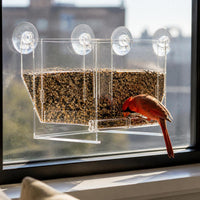Window Bird Feeder Outdoor Transparent Birdhouse for Wild Birds