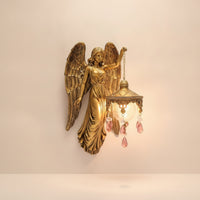 Gentle Glow Angel Wall Lamp Elegant Wall Lamp with Lantern Artistic Sconce Vintage for Collectors, Entryway, Hallway